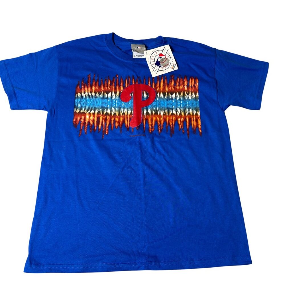 Philadelphia Phillies Tee Shirt Youth L Tie-Dye Logo T-Shirt MLB Baseball NEW